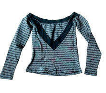 Load image into Gallery viewer, BETSEY JOHNSON VERY RARE 1980s PUNK LABEL TOP STRIPED SHIRT