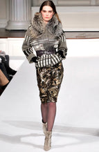 Load image into Gallery viewer, OSCAR DE LA RENTA RUNWAY METALLIC TWEED INSULATED SILK WOOL JACKET COAT