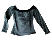 Load image into Gallery viewer, BETSEY JOHNSON VERY RARE 1980s PUNK LABEL TOP STRIPED SHIRT
