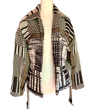 Load image into Gallery viewer, OSCAR DE LA RENTA RUNWAY METALLIC TWEED INSULATED SILK WOOL JACKET COAT