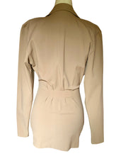 Load image into Gallery viewer, NULLE PART AILLEURS BAUDURET ICONIC TAN ELASTIC 1980s JACKET SKIRT SET