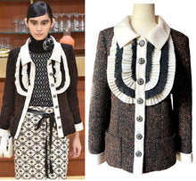 Load image into Gallery viewer, CHANEL 2015 BRASSERIE RUNWAY RUFFLE EMBELLLISHED JACKET $8,900 NEW TAGS