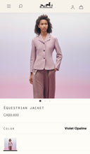 Load image into Gallery viewer, HERMÈS PINK MAUVE LEATHER BLAZER JACKET NEW