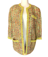 Load image into Gallery viewer, PLEIN SUD VINTAGE 1990s NEON TWEED OPEN JACKET