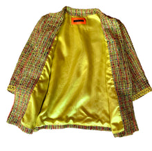 Load image into Gallery viewer, PLEIN SUD VINTAGE 1990s NEON TWEED OPEN JACKET