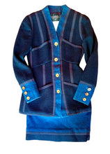 Load image into Gallery viewer, CHANEL ICONIC BLUE JEAN DENIM TWEED 1991 - 1992 AUTUMN RUNWAY JACKET AND SKIRT SET SUIT