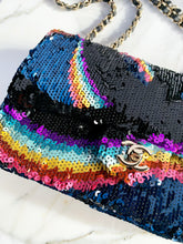 Load image into Gallery viewer, CHANEL 2021 K SEQUIN RAINBOW FLAP BAG PRISTINE