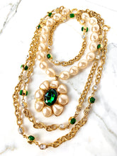 Load image into Gallery viewer, CHANEL RARE MASSIVE EMERALD GRIPOIX GLASS PEARL NECKLACE 1991