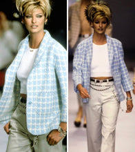 Load image into Gallery viewer, CHANEL ICONIC BABY BLUE BOUCLÉ RUNWAY JACKET 1996 SPRING SUMMER