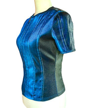 Load image into Gallery viewer, CHANEL METALLIC SAPPHIRE BLUE JACKET NEW 2014 FALL SIZE 38