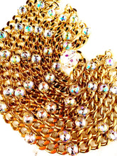Load image into Gallery viewer, CHANEL ICONIC 4 LAYER HOLOGRAPHIC CRYSTAL CHAIN BELT NECKLACE 1992