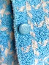 Load image into Gallery viewer, CHANEL ICONIC BABY BLUE BOUCLÉ RUNWAY JACKET 1996 SPRING SUMMER