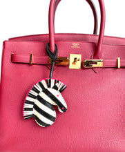Load image into Gallery viewer, HERMÈS MILO LEATHER GEE GEE SAVANNAH BAG CHARM CRAIE NOIR ROSE MEXICO