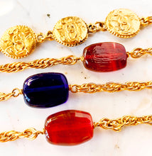 Load image into Gallery viewer, CHANEL MULTI COIN GRIPOIX XXL RED AND BLUE SAUTIOR