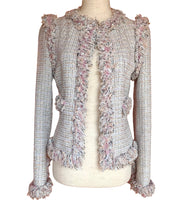 Load image into Gallery viewer, CHANEL PINK GRAY “POODLE” LESAGE FANTASY TWEED 2004 JACKET SKIRT SET