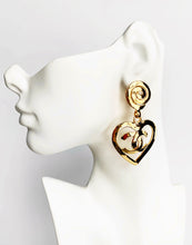 Load image into Gallery viewer, CHANEL BARBIE COLLECTION HEART EARRINGS 1995