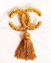 Load image into Gallery viewer, CHANEL RARE ETRUSCAN LAVA TASSEL CHAIN BROOCH 1993