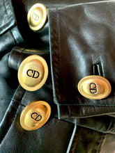 Load image into Gallery viewer, CHRISTIAN DIOR JOHN GALLIANO 1991 JUMBO LOGO BUTTON LEATHER JACKET