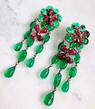 Load image into Gallery viewer, RARE CHANEL FLORAL GRIPOIX CHANDELIER EARRINGS 1993