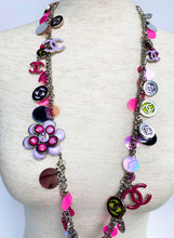 Load image into Gallery viewer, CHANEL FLOWER POWER PINK CC SEQUIN CHARM NECKLACE BELT 2004