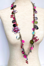 Load image into Gallery viewer, CHANEL FLOWER POWER PINK CC SEQUIN CHARM NECKLACE BELT 2004