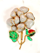 Load image into Gallery viewer, CHANEL MASSIVE CAMELLIA BLOOM 1994 GRIPOIX GLASS BROOCH