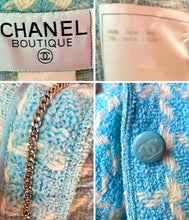 Load image into Gallery viewer, CHANEL ICONIC BABY BLUE BOUCLÉ RUNWAY JACKET 1996 SPRING SUMMER