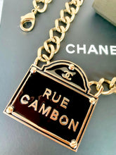 Load image into Gallery viewer, CHANEL MASSIVE RUE CAMBON ENAMEL PARISIAN STREET SIGN NECKLACE