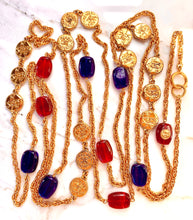 Load image into Gallery viewer, CHANEL MULTI COIN GRIPOIX XXL RED AND BLUE SAUTIOR