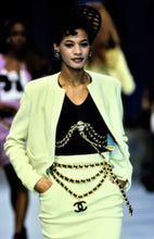 Load image into Gallery viewer, CHANEL ICONIC CHATELAINE LOGO LEATHER CHAIN BROOCH BELT NECKLACE