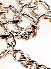 Load image into Gallery viewer, CHANEL MASSIVE SIGNATURE SCRIPT CHAIN RUNWAY SILVER BROOCH 2006 Spring
