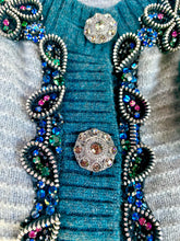 Load image into Gallery viewer, CHANEL 2008 JEWELED CASHMERE CELEBRITY SWEATER CARDIGAN JACKET