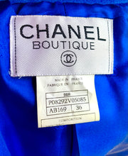 Load image into Gallery viewer, CHANEL RARE COBALT ELECTRIC BLUE MILITARY GRIPOIX JACKET 1996 AUTUMN WINTER