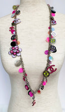 Load image into Gallery viewer, CHANEL FLOWER POWER PINK CC SEQUIN CHARM NECKLACE BELT 2004