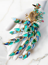 Load image into Gallery viewer, EXTRAORDINARY AND RARE CHANEL GRIPOIX PEACOCK PENDANT BROOCH