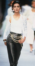 Load image into Gallery viewer, CHANEL ICONIC 4 LAYER HOLOGRAPHIC CRYSTAL CHAIN BELT NECKLACE 1992