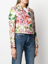 Load image into Gallery viewer, DOLCE & GABBANA PINK FLORAL BROCADE METALLIC BIKER JACKET NEW