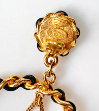 Load image into Gallery viewer, CHANEL MASSIVE LEATHER CHAIN HOOP EARRINGS HANDBAG, PERFUME, SHOE, CLOVER CHARMS
