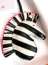 Load image into Gallery viewer, HERMÈS MILO LEATHER GEE GEE SAVANNAH BAG CHARM CRAIE NOIR ROSE MEXICO