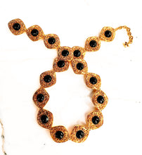 Load image into Gallery viewer, CHANEL BLACK GRIPOIX GLASS ORNATE ARABESQUE JEWELED BELT NECKLACE