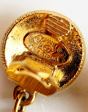 Load image into Gallery viewer, CHANEL MASSIVE ICONIC SUN BURST LOGO HOOP EARRINGS 1992