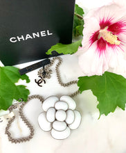 Load image into Gallery viewer, CHANEL MASSIVE WHITE GRIPOIX CAMELLIA NECKLACE NEW WITH TAGS