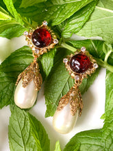 Load image into Gallery viewer, CHANEL ORNATE JUMBO GRIPOIX GLASS AND PEARL EARRINGS 1994
