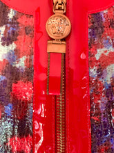 Load image into Gallery viewer, VERSACE PATENT JACKET SIZE 38 PRISTINE SPECTACULAR RED BLUE TURQUOISE
