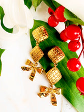 Load image into Gallery viewer, CHANEL COQUETTE BOW MATLASSÉ RARE DANGLE EARRINGS