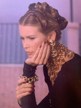 Load image into Gallery viewer, CHANEL MASSIVE DOUBLE LOGO ROPE HOOP EARRINGS 1993