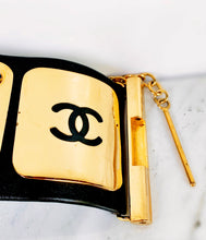Load image into Gallery viewer, CHANEL MAGNIFICENT EXTRA WIDE LEATHER GOLD NAME PLATE PLAQUE HIPHOP CUFF BRACELET
