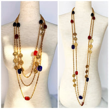 Load image into Gallery viewer, CHANEL MULTI COIN GRIPOIX XXL RED AND BLUE SAUTIOR