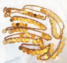 Load image into Gallery viewer, CHANEL PAILLETTES LETTERS LOGO COIN MEDALLION NECKLACE 1993