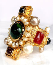 Load image into Gallery viewer, CHANEL RARE ICONIC 1990 RUNWAY BYZANTINE GRIPOIX CUFF BRACELET